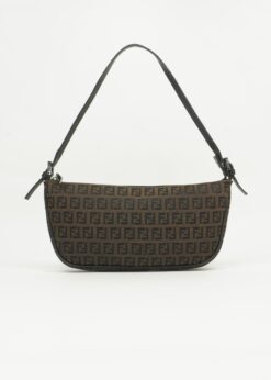 FENDI ZUCCA CRESCENT SHOULDER BAG