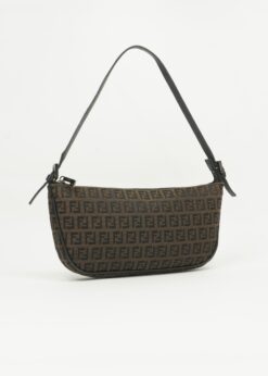 Alternative view of FENDI ZUCCA CRESCENT SHOULDER BAG