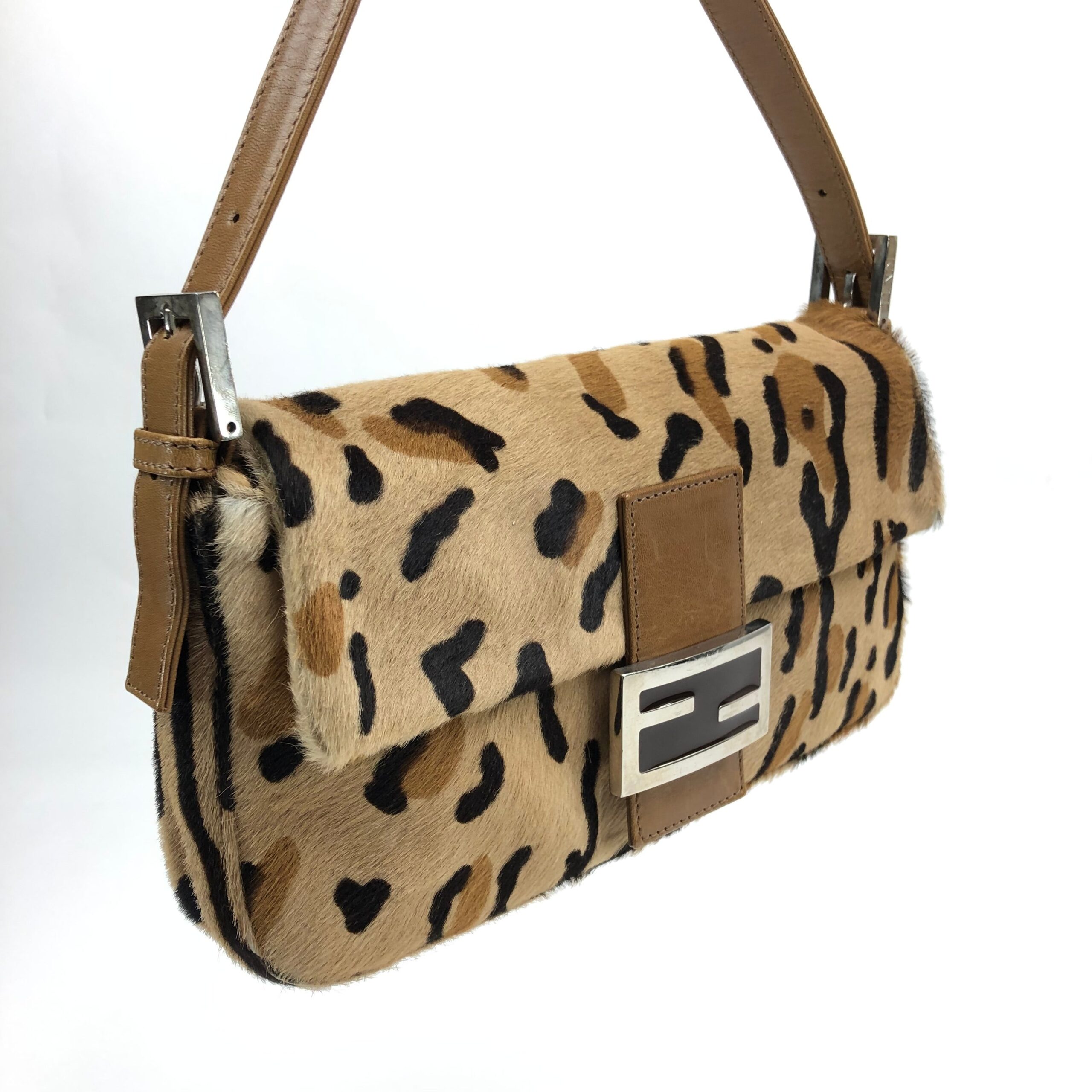FENDI LEOPARD CALF HAIR BAGUETTE SHOULDER BAG - Image 2