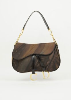 CHRISTIAN DIOR WATER COLOUR DOUBLE SADDLE BAG