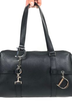 CHRISTIAN DIOR LEATHER BAG WITH SILVER HARDWARE