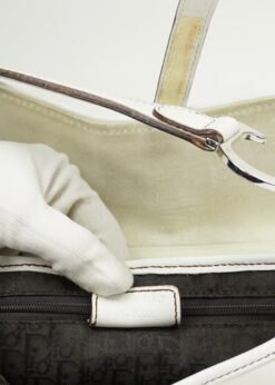 Alternative view of CHRISTIAN DIOR WHITE LEATHER SADDLE BAG