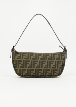 FENDI ZUCCA CRESCENT SHOULDER BAG