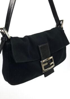 Alternative view of FENDI JERSEY BAGUETTE SHOULDER BAG IN BLACK