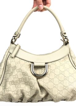 GUCCI ABBEY MONOGRAM LEATHER SHOULDER BAG