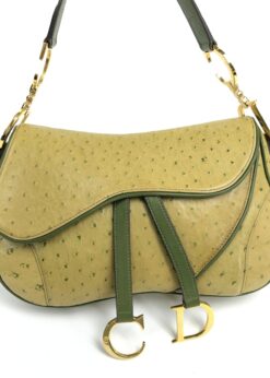 Alternative view of CHRISTIAN DIOR OSTRICH LEATHER DOUBLE SADDLE BAG