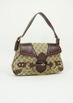 Alternative view of GUCCI HORSEBIT STUDDED CHAIN SHOULDER BAG