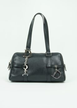 CHRISTIAN DIOR LEATHER BAG WITH SILVER HARDWARE