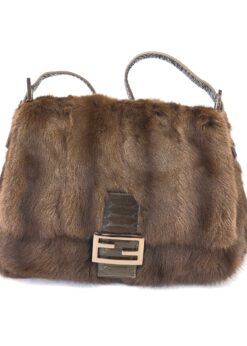 Alternative view of FENDI MINK FUR MAMA BAGUETTE BAG
