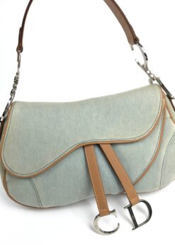 Alternative view of CHRISTIAN DIOR DENIM DOUBLE SADDLE BAG
