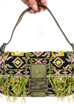FENDI BEADED BAGUETTE SHOULDER BAG
