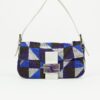 FENDI GEOMETRIC EMBROIDERED BAGUETTE WITH MARBLE BUCKLE