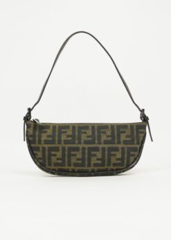 FENDI ZUCCA CRESCENT SHOULDER BAG