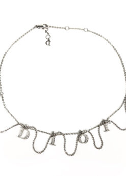 CHRISTIAN DIOR JEWELLED SPELL-OUT NECKLACE