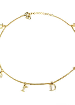 CHRISTIAN DIOR JEWELLED SPELL-OUT NECKLACE