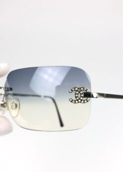 Alternative view of CHANEL BLUE GRADIENT RIMLESS SUNGLASSES