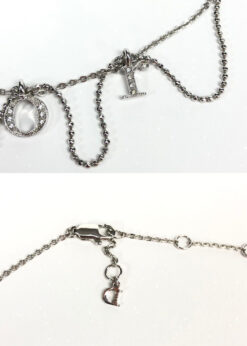 Alternative view of CHRISTIAN DIOR JEWELLED SPELL-OUT NECKLACE