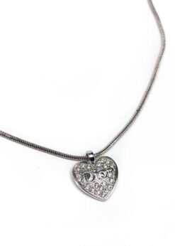 CHRISTIAN DIOR JEWELLED HEART NECKLACE