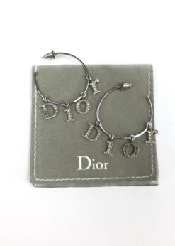Alternative view of CHRISTIAN DIOR SPELL-OUT DIAMANTÉ HOOP EARRINGS