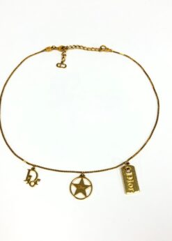 Alternative view of CHRISTIAN DIOR TRIPLE LOGO NECKLACE