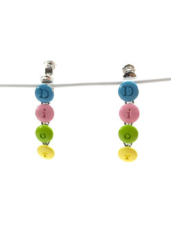 CHRISTIAN DIOR SPELLOUT CLIP ON EARRINGS