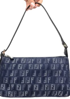 FENDI ZUCCA DENIM SHOULDER BAG