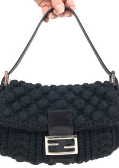 FENDI CASHMERE WOOL BAGUETTE SHOULDER BAG
