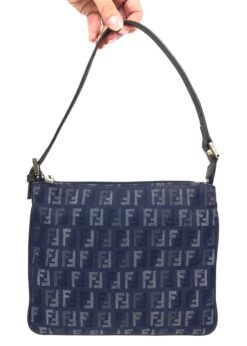 FENDI ZUCCA DENIM SHOULDER BAG