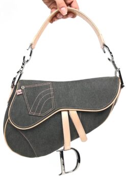 CHRISTIAN DIOR DENIM SADDLE BAG