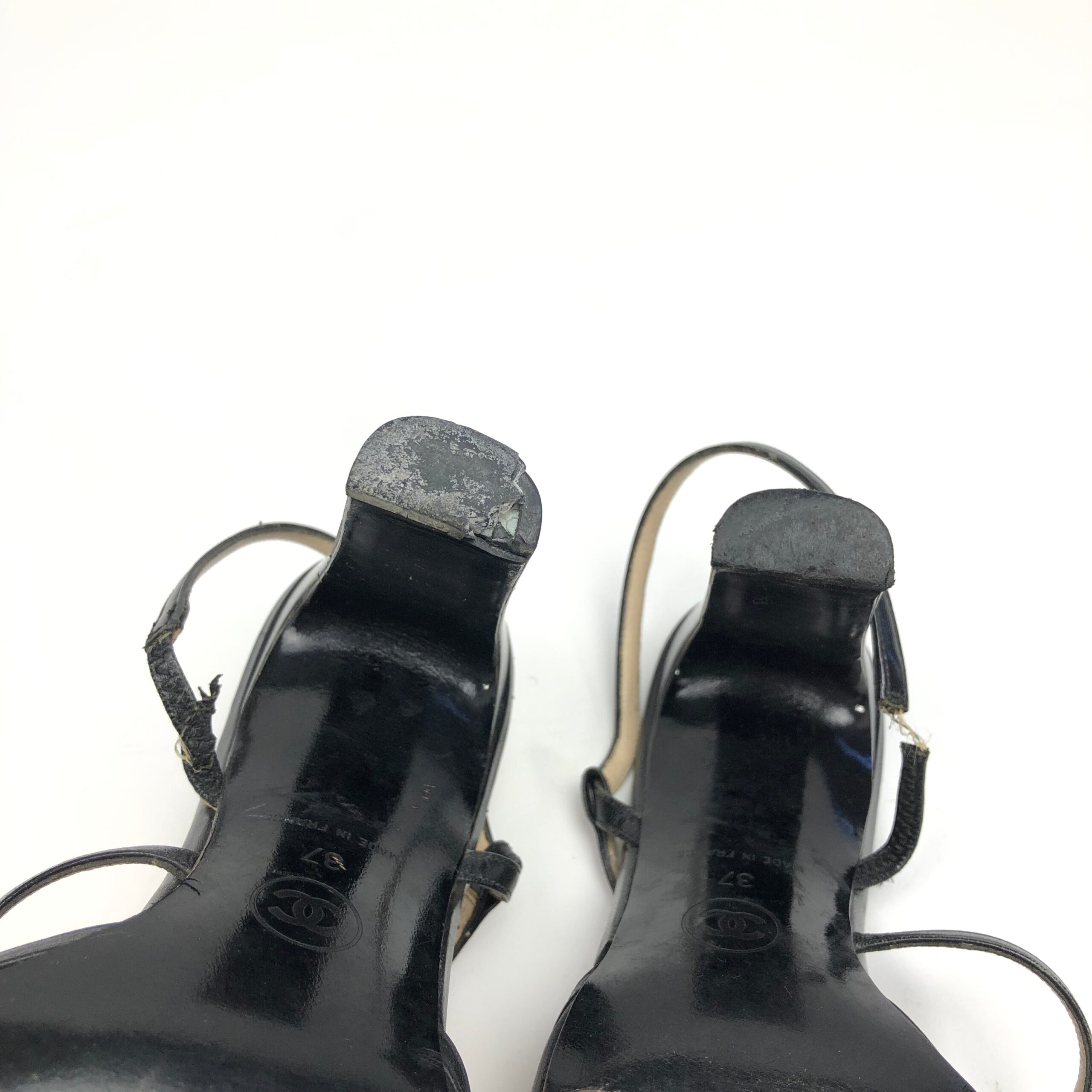 CHANEL LOGO SLING-BACK MULE HEELS - UK 4 / US 6 / EU 37 - Image 9