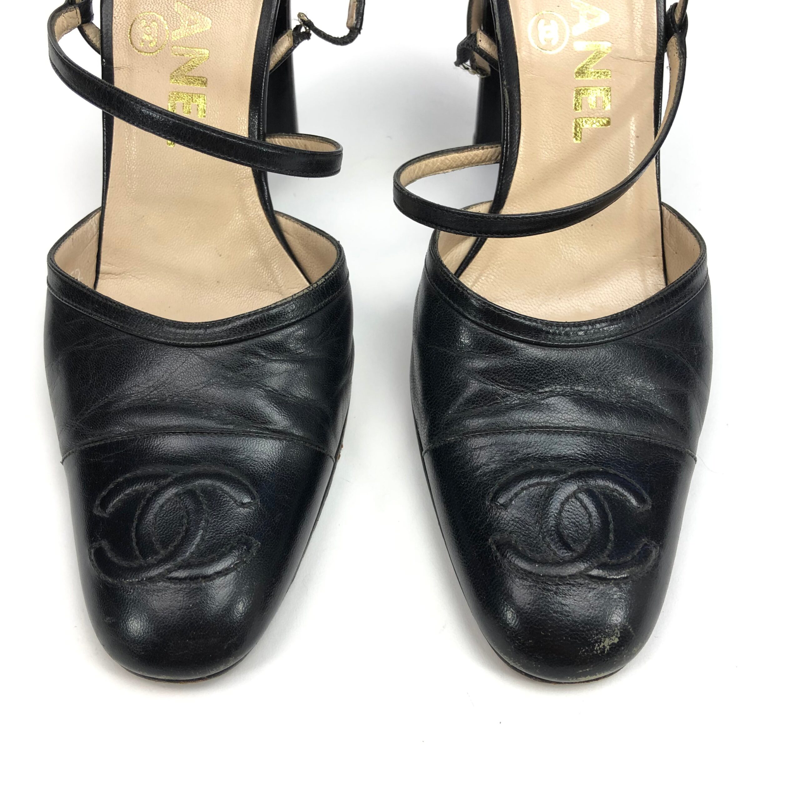 CHANEL LOGO SLING-BACK MULE HEELS - UK 4 / US 6 / EU 37 - Image 3