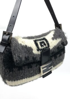 Alternative view of FENDI CASHMERE WOOL BAGUETTE SHOULDER BAG